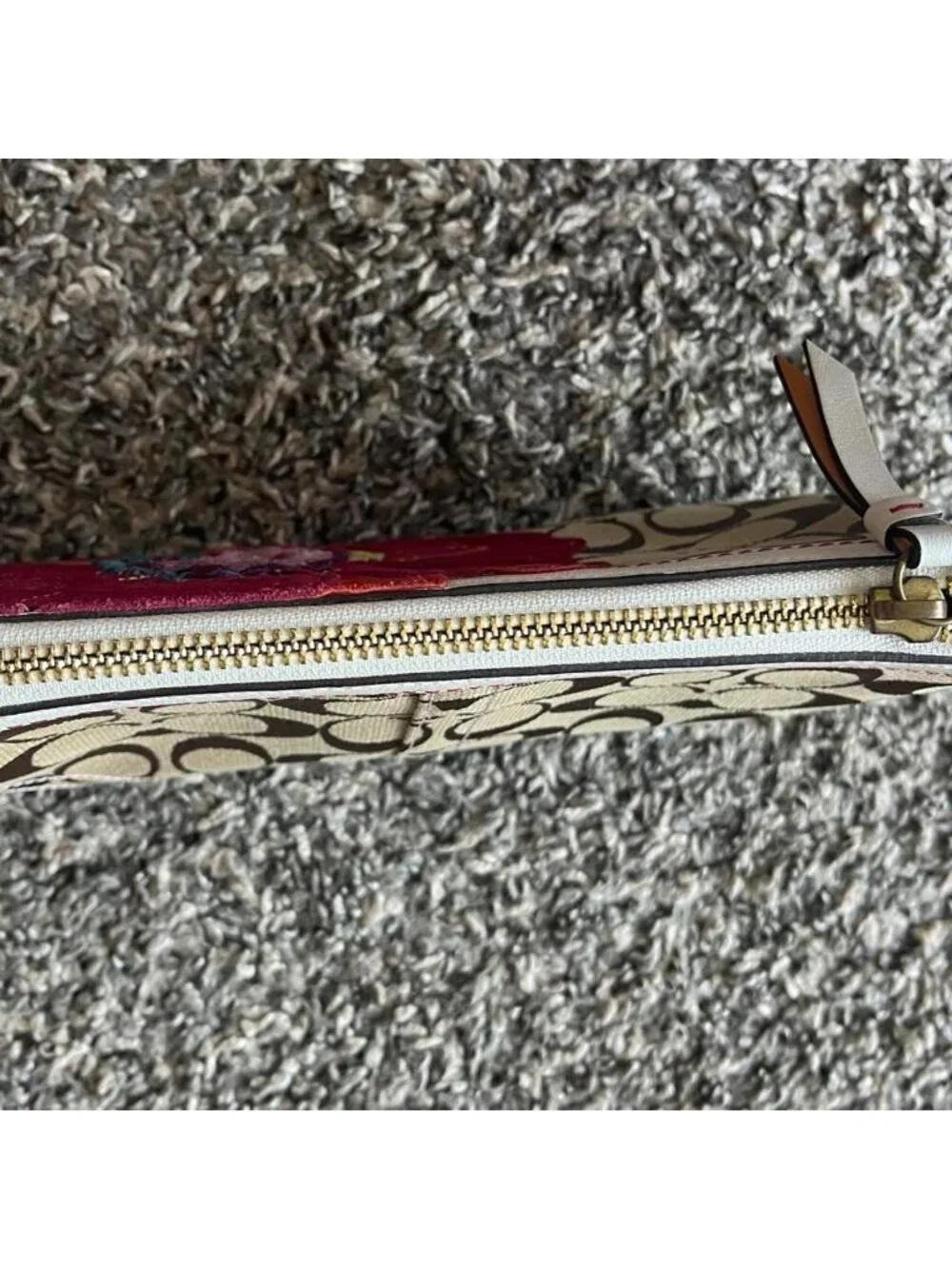 Coach Signature Poppy Applique Wristlet Rare Floral Luxury